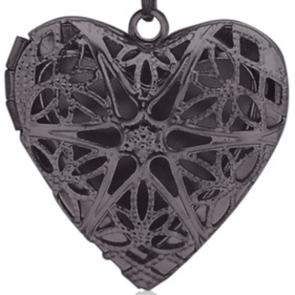 Locket Necklace - Open Your Heart Black
